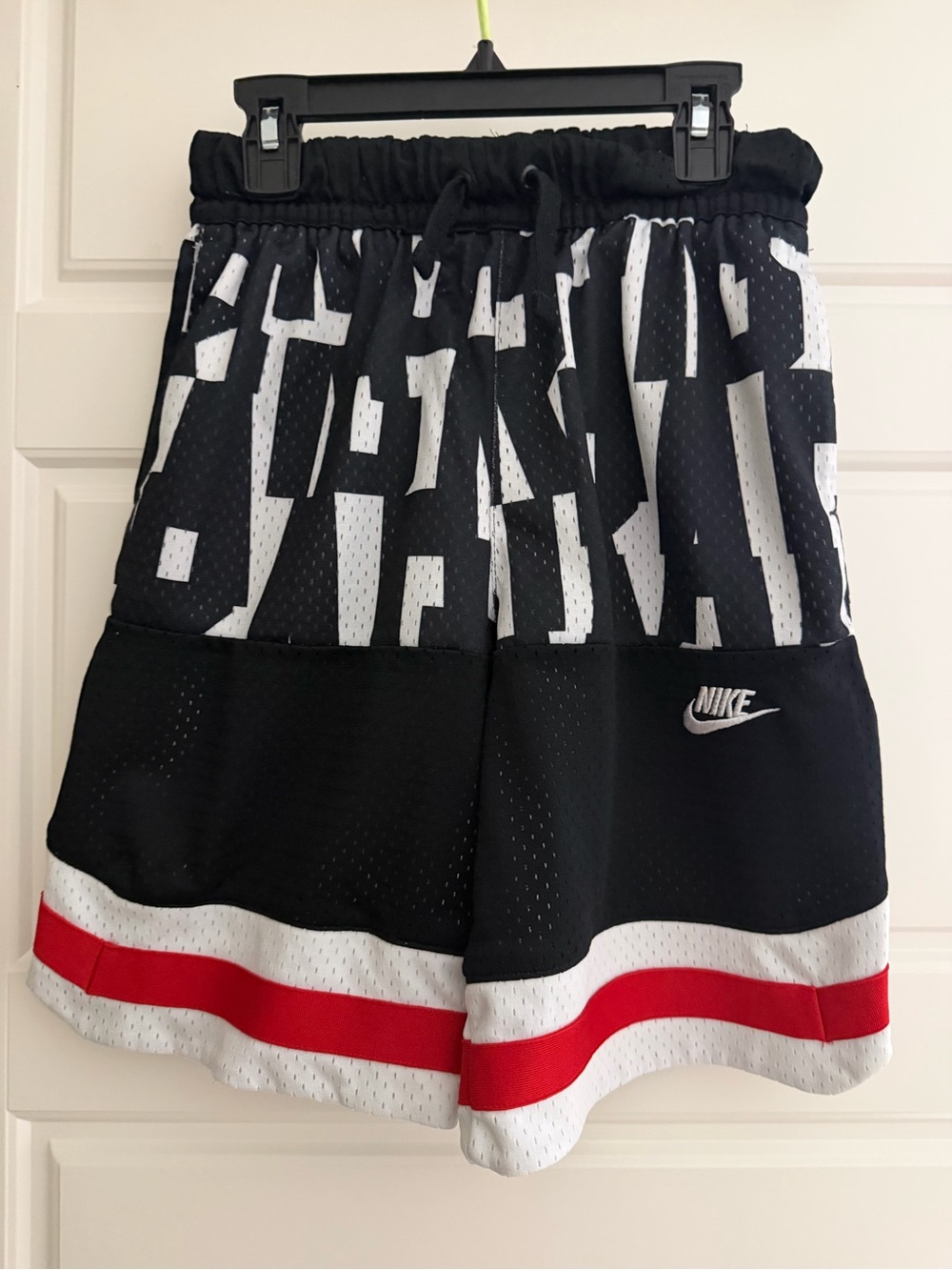 Nike Kids Lined Black White Red Basketball Shorts